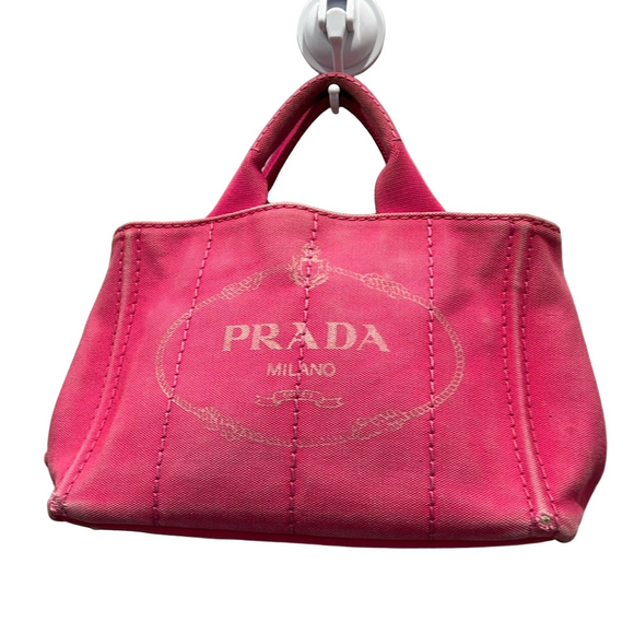 Prada Handbags - Prada Pink Canapa & COA with Corner Wear